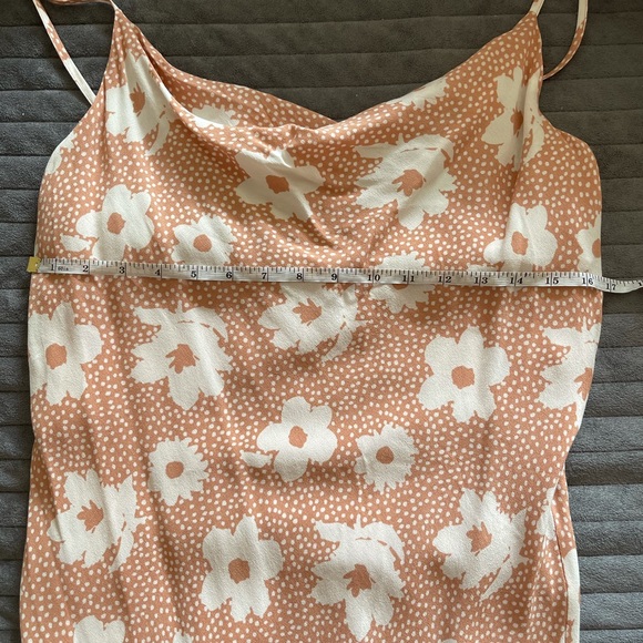 90s Daisy Print Mini Slip Dress in Peach - Picture 8 of 8